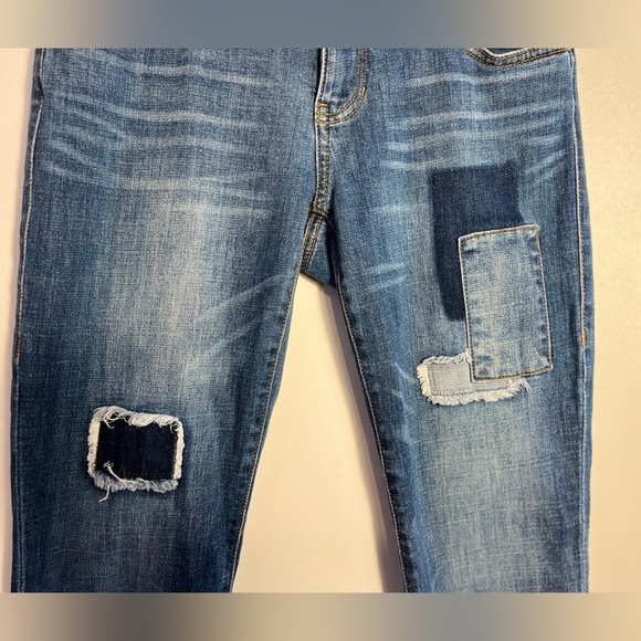 Cabi Slim Boyfriend Jeans Low Rise Straight Patchwork Size 2 - Picture 9 of 9